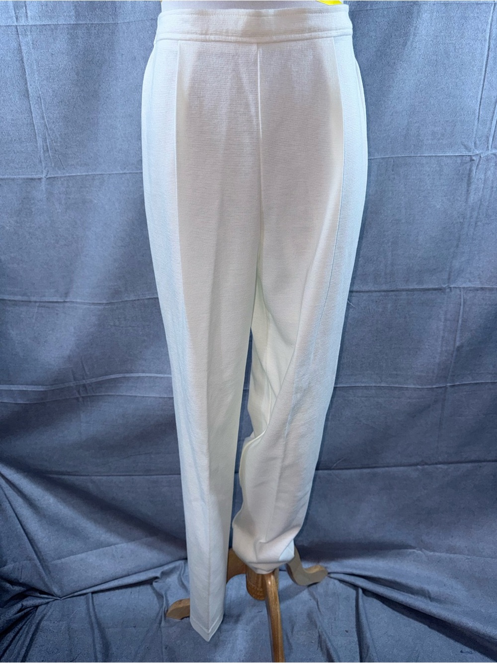 2839-Norton McNaughton Off-White Tailored Knit Trousers